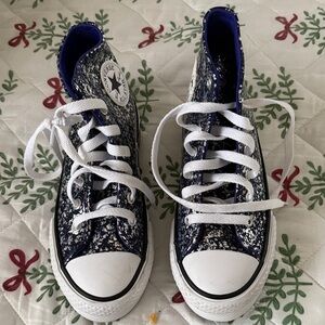 Converse Kids Sneakers - Purple and White Pattern with confetti